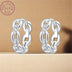 4g MISEFF genuine 925 sterling silver hollow chain with stone inlaid round earrings suitable for daily and holiday women's luxurious fashion jewelry gifts - Total Trends Fusion