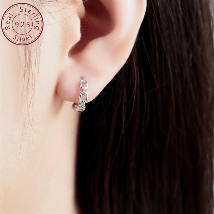 4g MISEFF genuine 925 sterling silver hollow chain with stone inlaid round earrings suitable for daily and holiday women's luxurious fashion jewelry gifts - Total Trends Fusion