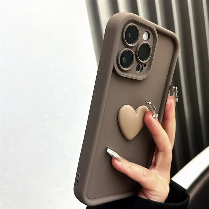 Cute 3D love for iphone14promax new 14pro all-inclusive anti-fall 13/12 creative silicone phone case - Total Trends Fusion