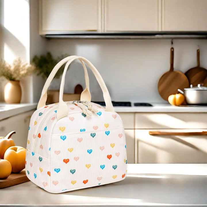 LEDAOU Lunch Box for Women Insulated Lunch Bag Corduroy Lunch Tote Bags Leakproof Cooler Lunch Case for Travel Work Picnic - Total Trends Fusion