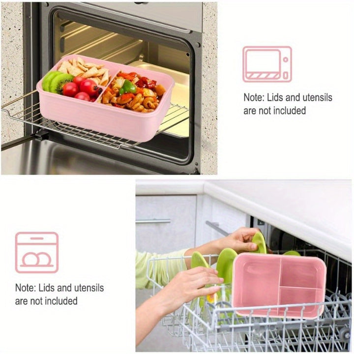 NatraProw Bento Box for Adult, 1200 ML Lunch Containers for Adults, LeakProof Lunch Box with Utensils, BPA Free, 3 Compartment Bento Box Microwave Safe, Pink - Total Trends Fusion