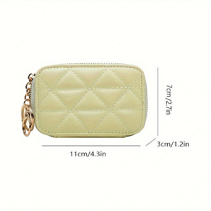 1pc Portable High-definition Mirror Cowhide Lipstick Storage Bag Makeup Bag Coin Purse - Total Trends Fusion