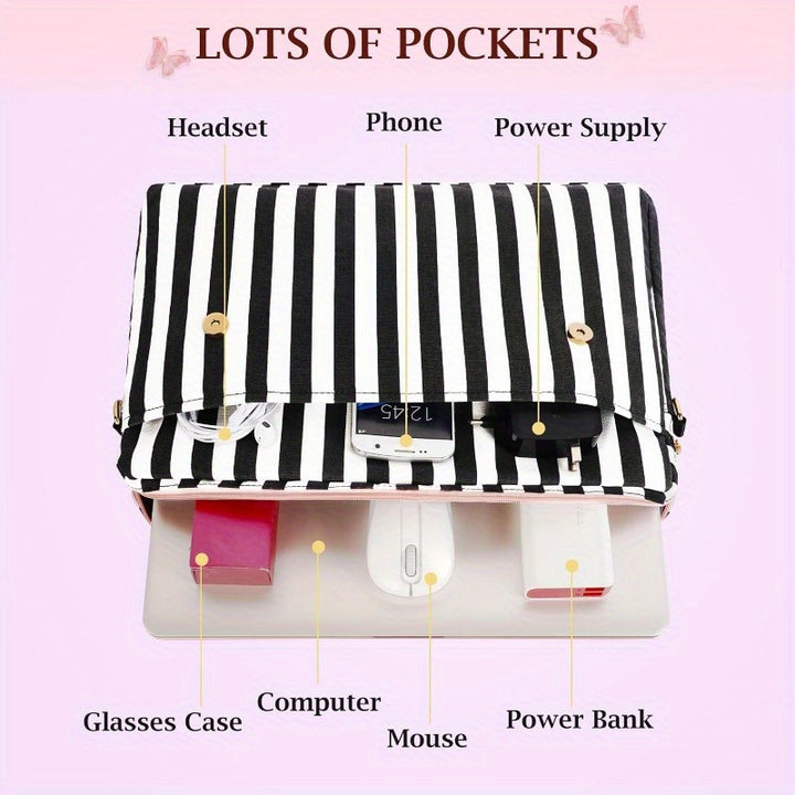 Briefcase for Women, 15.6 Inch Convertible Laptop Briefcase Backpack with Bow, Cute Kawaii Computer Messenger Crossbody Laptop Tote Bag Carrying Case Gift for College Work Travel 3 in 1, Pink - Total Trends Fusion