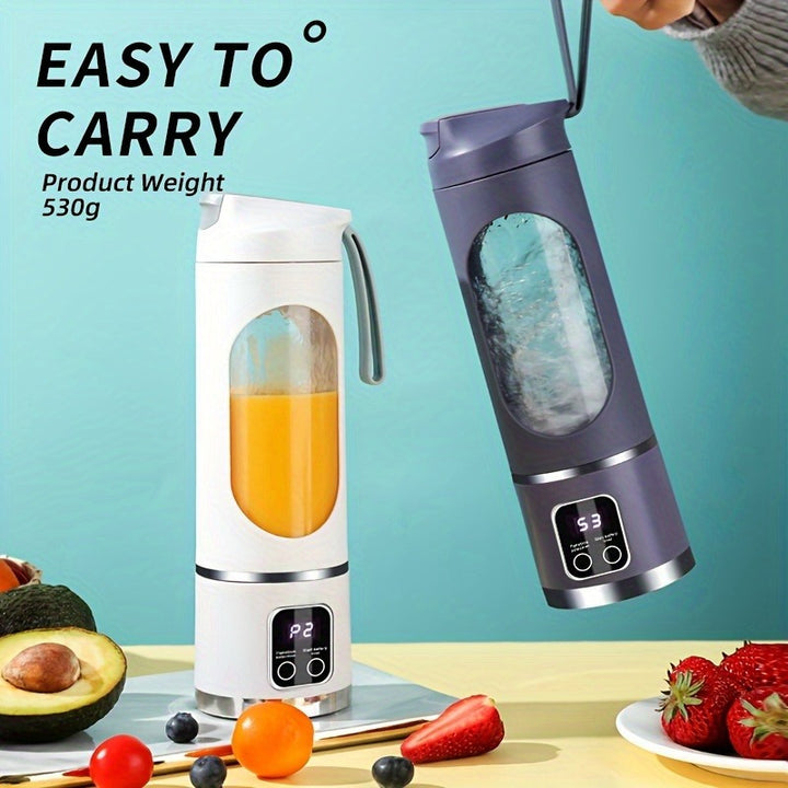 Portable USB Rechargeable Mini Blender & Juicer - 3 Modes, Digital Display, 12 Blades, Easy to Clean, Perfect for Travel and Fresh Drinks, Kitchen Must-Have - Total Trends Fusion