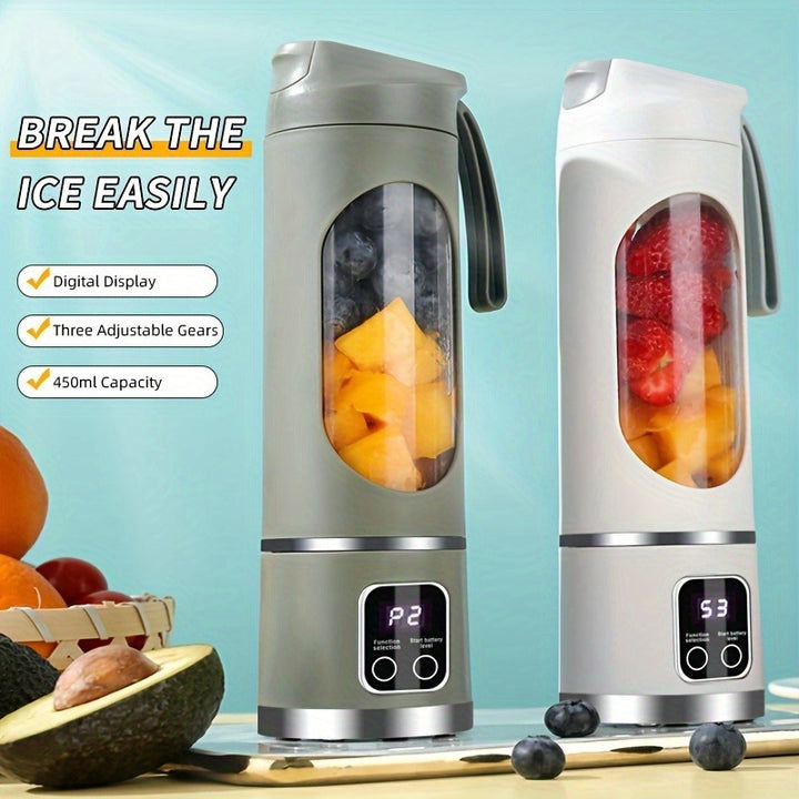 Portable USB Rechargeable Mini Blender & Juicer - 3 Modes, Digital Display, 12 Blades, Easy to Clean, Perfect for Travel and Fresh Drinks, Kitchen Must-Have - Total Trends Fusion