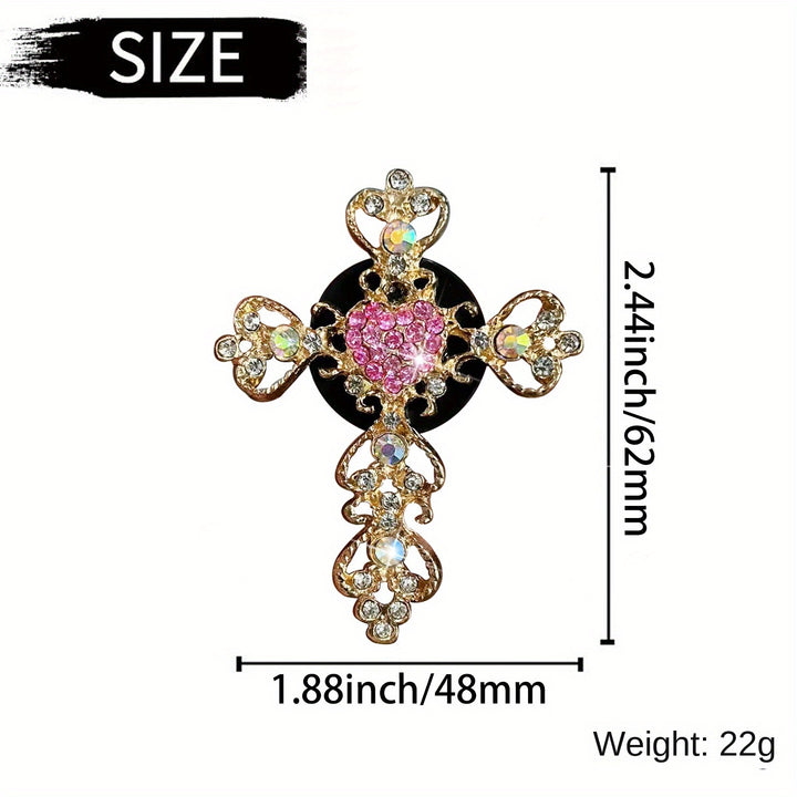 Car aromatherapy rhinestone love car trend perfume clip golden rhinestone cross car air conditioner decoration - Total Trends Fusion