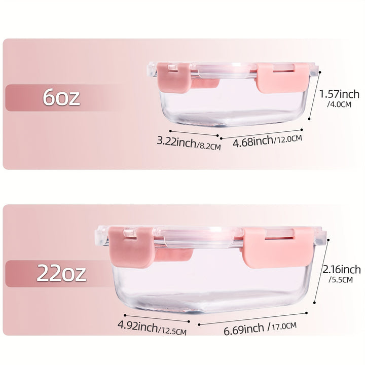 24Pcs (12 Lids+12 Glass Bowl) Borosilicate Glass Food Storage Containers with Airtight Lids, Ideal for Meal Prep, Lunches - Microwave and Dishwasher Safe - Total Trends Fusion