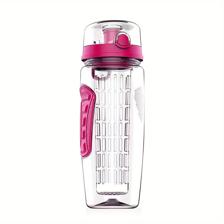Fruit Infused Water Bottle 32OZ Fruit Juice Shaker Sport with Flip Top Non-Slip Handle for Office, Home Sports, Running, Walking, Hiking - Total Trends Fusion