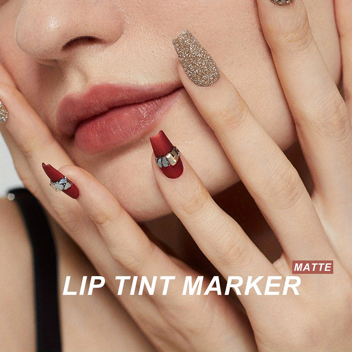 YOUNG VISION Lip Tint Marker 3 PCS Set, Lightweight Lip Stain, Liquid lipstick with Nude Matte Shades, Lip Liner and Stick 2-in-1, Long Wearing and Waterproof - Total Trends Fusion