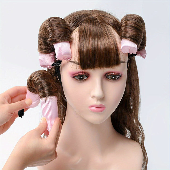 12PCS Luxury Lazy Hair Curler Set - Easy-to-Use Button Foam Rollers for Big, Bouncy, Wavy Curls - Heatless, No Damage, Time-Saving Hair Curling Tool for All Hair Types