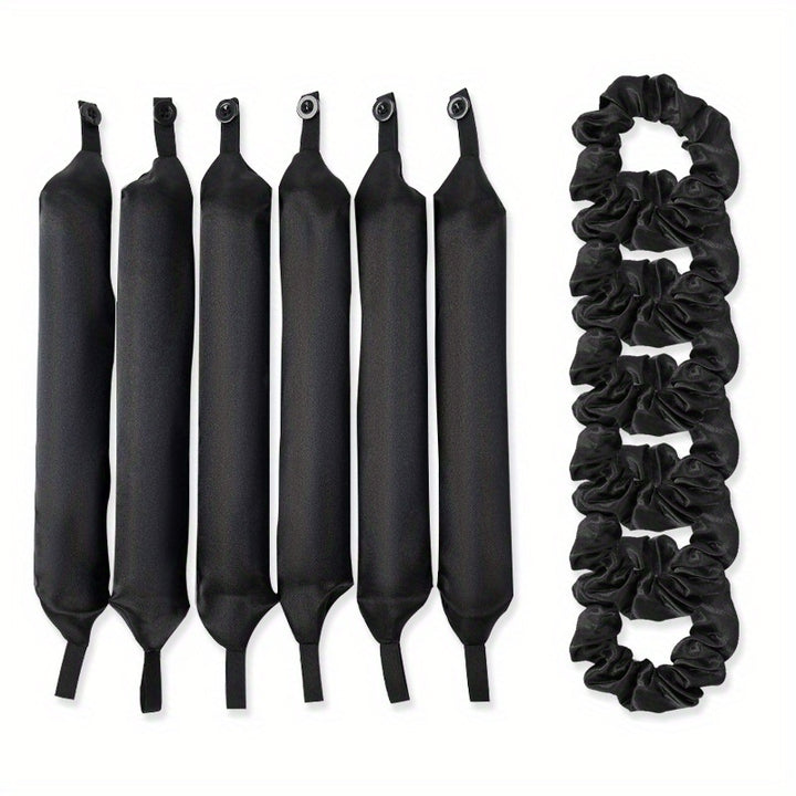 12PCS Luxury Lazy Hair Curler Set - Easy-to-Use Button Foam Rollers for Big, Bouncy, Wavy Curls - Heatless, No Damage, Time-Saving Hair Curling Tool for All Hair Types - Total Trends Fusion