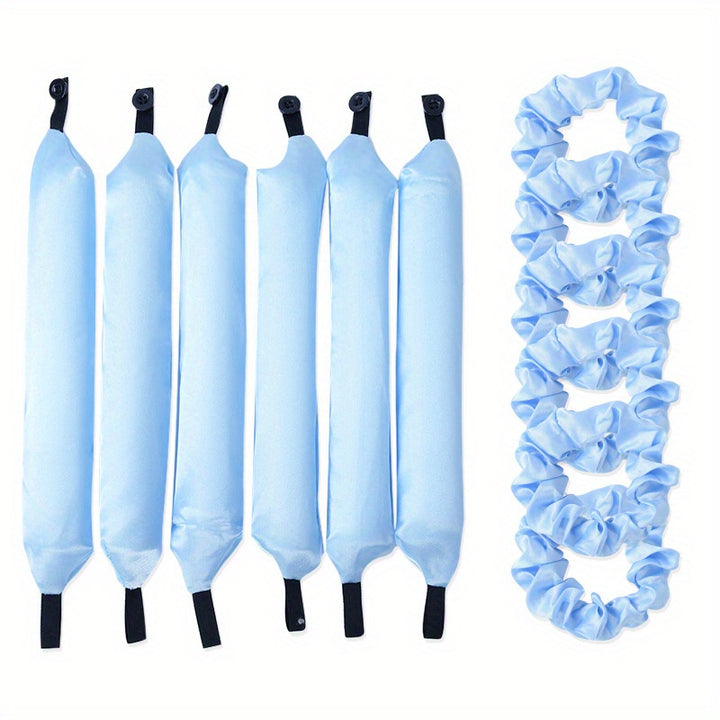 12PCS Luxury Lazy Hair Curler Set - Easy-to-Use Button Foam Rollers for Big, Bouncy, Wavy Curls - Heatless, No Damage, Time-Saving Hair Curling Tool for All Hair Types