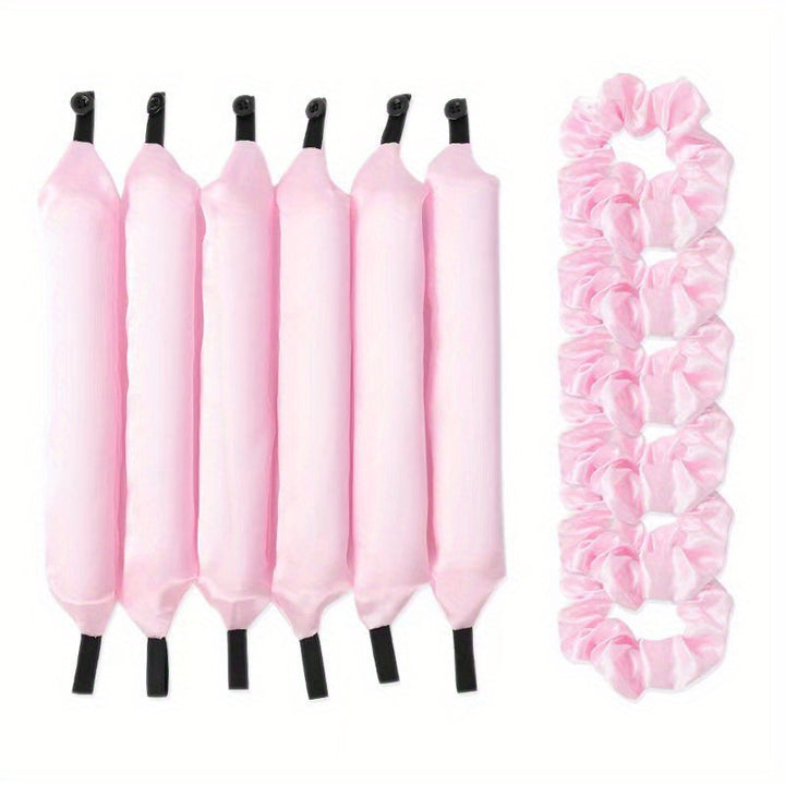 12PCS Luxury Lazy Hair Curler Set - Easy-to-Use Button Foam Rollers for Big, Bouncy, Wavy Curls - Heatless, No Damage, Time-Saving Hair Curling Tool for All Hair Types - Total Trends Fusion