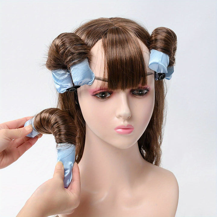 12PCS Luxury Lazy Hair Curler Set - Easy-to-Use Button Foam Rollers for Big, Bouncy, Wavy Curls - Heatless, No Damage, Time-Saving Hair Curling Tool for All Hair Types - Total Trends Fusion