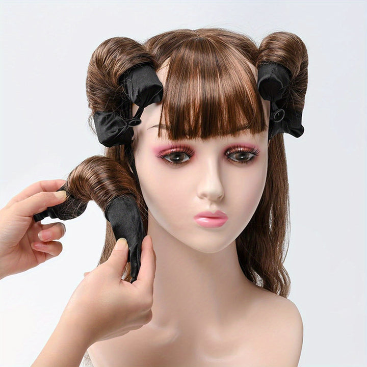 12PCS Luxury Lazy Hair Curler Set - Easy-to-Use Button Foam Rollers for Big, Bouncy, Wavy Curls - Heatless, No Damage, Time-Saving Hair Curling Tool for All Hair Types - Total Trends Fusion