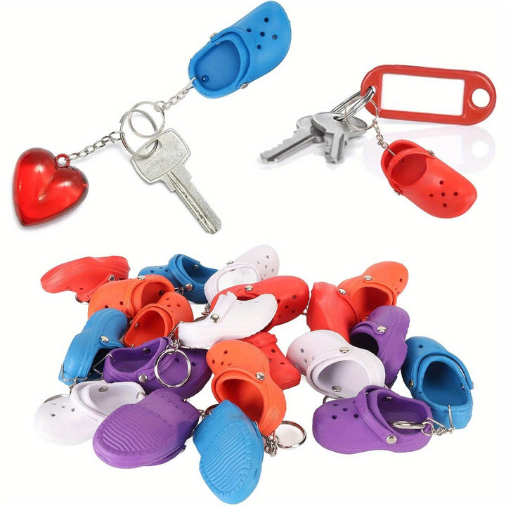 Mini Croc Shoe Keychain 20Pcs Slipper Keychain Slipper Key Ring Cute for Backpacks Gifts Cute Shoes Style Keychain for Kids Boys Girls - Total Trends Fusion