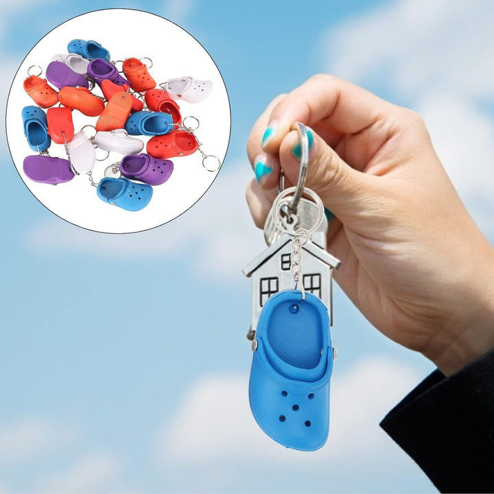 Mini Croc Shoe Keychain 20Pcs Slipper Keychain Slipper Key Ring Cute for Backpacks Gifts Cute Shoes Style Keychain for Kids Boys Girls - Total Trends Fusion