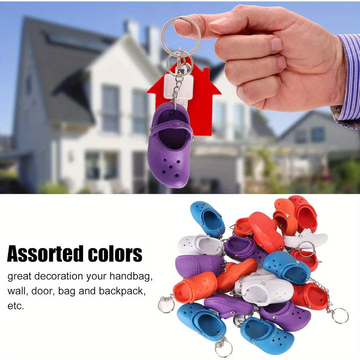Mini Croc Shoe Keychain 20Pcs Slipper Keychain Slipper Key Ring Cute for Backpacks Gifts Cute Shoes Style Keychain for Kids Boys Girls - Total Trends Fusion