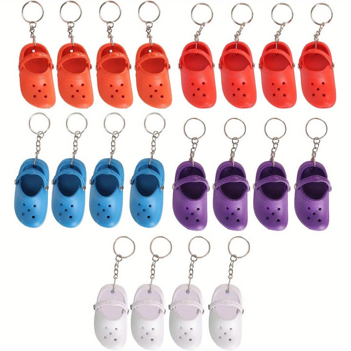 Mini Croc Shoe Keychain 20Pcs Slipper Keychain Slipper Key Ring Cute for Backpacks Gifts Cute Shoes Style Keychain for Kids Boys Girls - Total Trends Fusion