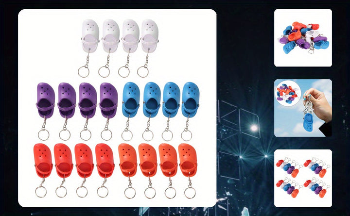 Mini Croc Shoe Keychain 20Pcs Slipper Keychain Slipper Key Ring Cute for Backpacks Gifts Cute Shoes Style Keychain for Kids Boys Girls - Total Trends Fusion
