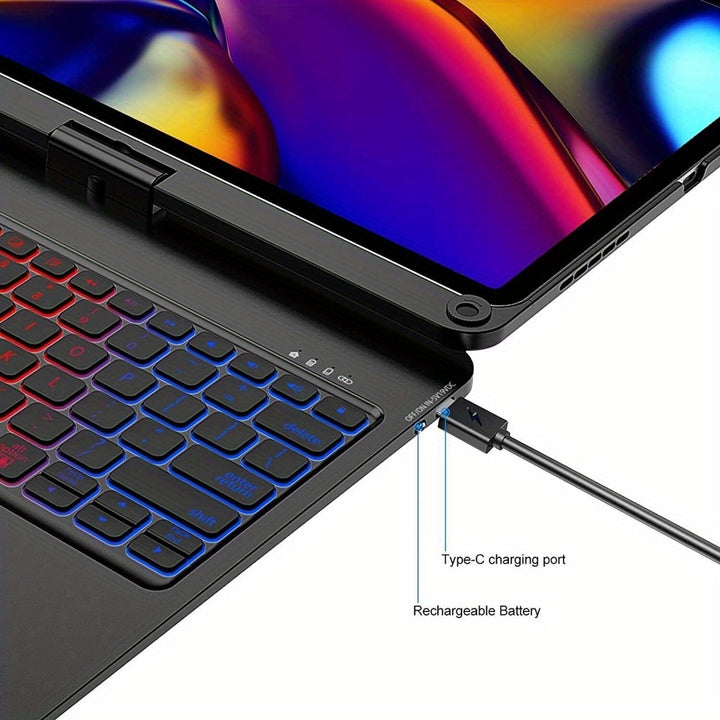 Touchpad Backlit Keyboard Case With Rotation For iPad Pro 12.9" 4/ 5/ 6th Gen 2022