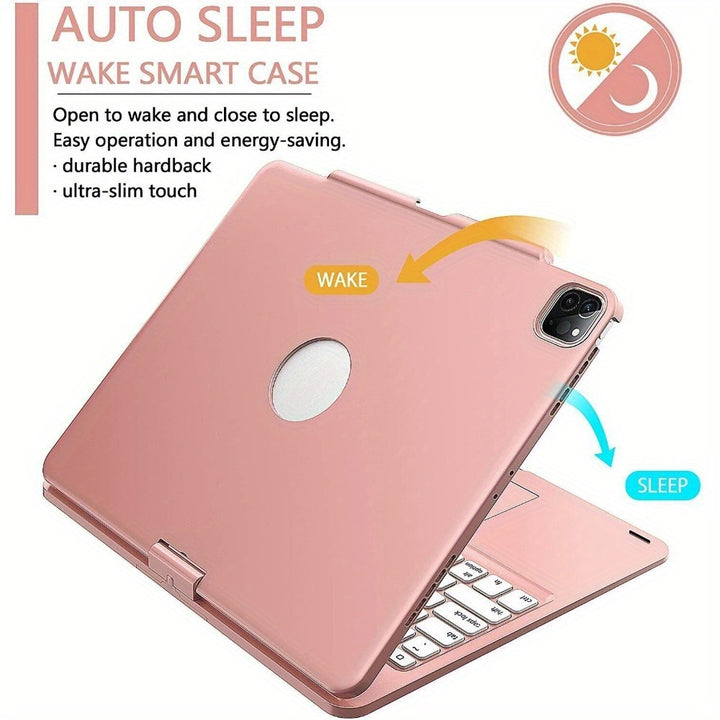 Touchpad Backlit Keyboard Case With Rotation For iPad Pro 12.9" 4/ 5/ 6th Gen 2022 - Total Trends Fusion