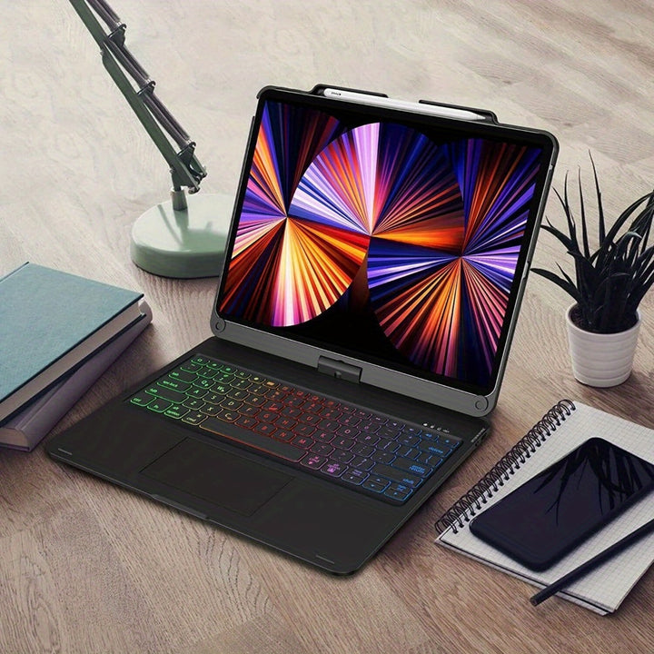 Touchpad Backlit Keyboard Case With Rotation For iPad Pro 12.9" 4/ 5/ 6th Gen 2022 - Total Trends Fusion