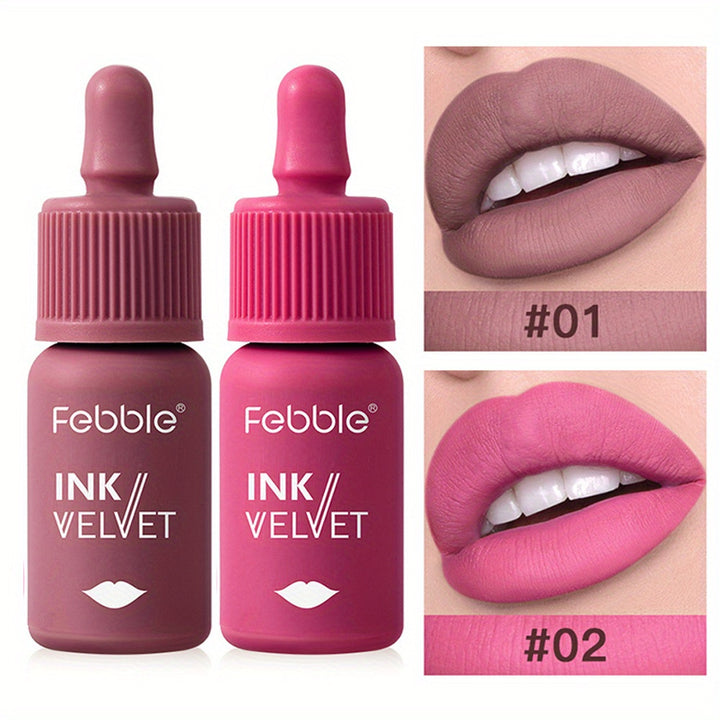 2-Piece Velvet Liquid Lipstick Set - High-Pigment, Long-Lasting, and Moisturizing Formula - Smooth Matte Finish for Bold, Velvety Lips - Waterproof and Smudge-Proof - Perfect for All-Day Wear and Any Occasion
