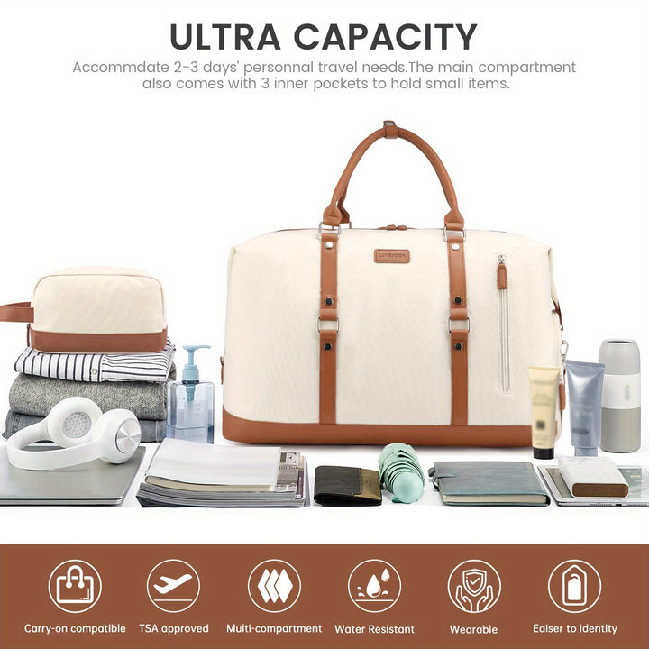 Travel Duffle Bag for Women, Weekender Overnight Bag with Laptop Compartment, Carry on Bag for Airplanes with Toiletry Bag, Gym Tote Bag with Wet Pocket, Hospital Bag for Labor and Delivery - Total Trends Fusion