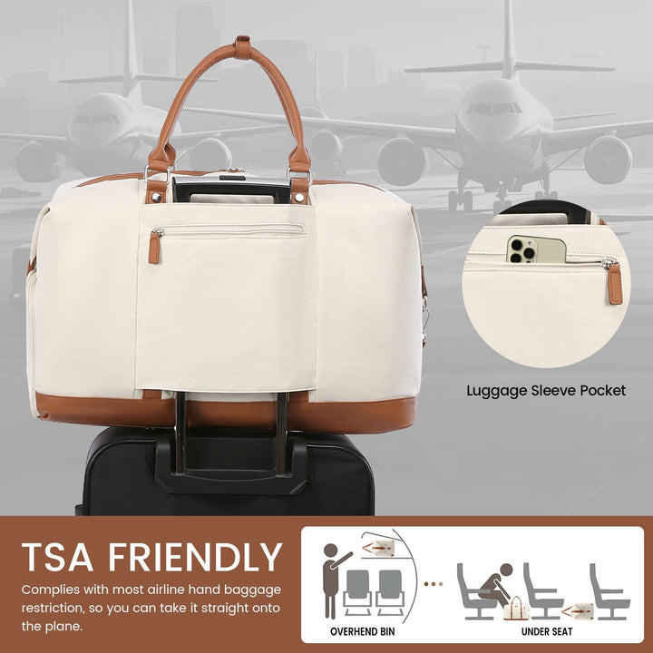 Travel Duffle Bag for Women, Weekender Overnight Bag with Laptop Compartment, Carry on Bag for Airplanes with Toiletry Bag, Gym Tote Bag with Wet Pocket, Hospital Bag for Labor and Delivery - Total Trends Fusion