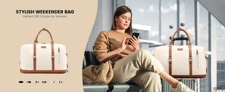 Travel Duffle Bag for Women, Weekender Overnight Bag with Laptop Compartment, Carry on Bag for Airplanes with Toiletry Bag, Gym Tote Bag with Wet Pocket, Hospital Bag for Labor and Delivery