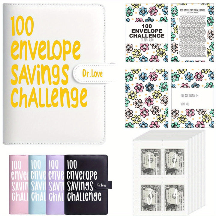 [Upgraded version]1 Piece 100 Envelope Saving Challenge Binder, Budget Binder, Money Saving Challenge Book, Notebook, Money Organizer, Budget Planner Book for Budgeting, New Year gift - Total Trends Fusion