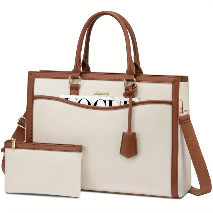Laptop Tote Bag For Women, Office Work Bag Briefcase Fit For Laptop, Large Capacity Teacher Bag Handbag - Total Trends Fusion