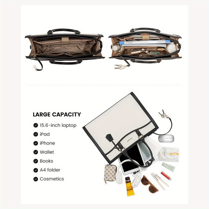 Laptop Tote Bag For Women, Office Work Bag Briefcase Fit For Laptop, Large Capacity Teacher Bag Handbag