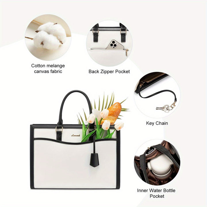Laptop Tote Bag For Women, Office Work Bag Briefcase Fit For Laptop, Large Capacity Teacher Bag Handbag - Total Trends Fusion