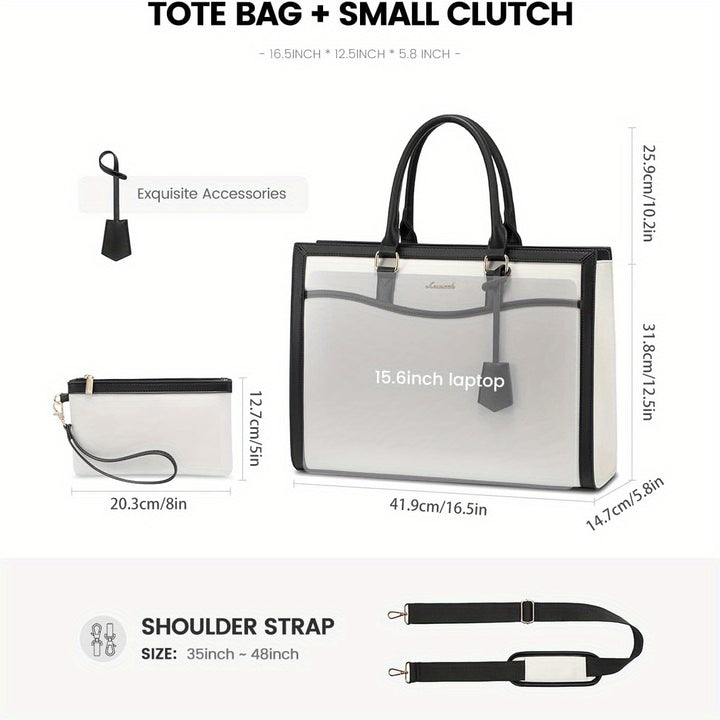 Laptop Tote Bag For Women, Office Work Bag Briefcase Fit For Laptop, Large Capacity Teacher Bag Handbag - Total Trends Fusion
