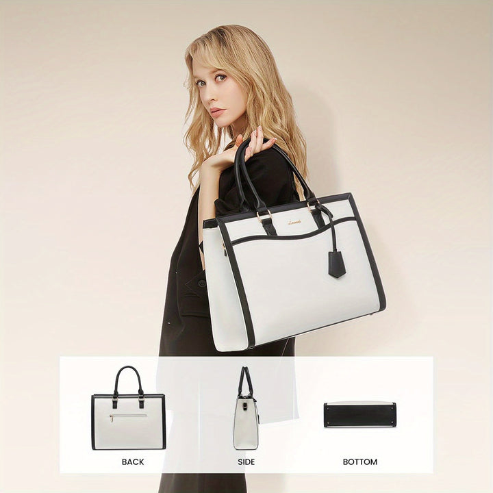 Laptop Tote Bag For Women, Office Work Bag Briefcase Fit For Laptop, Large Capacity Teacher Bag Handbag - Total Trends Fusion