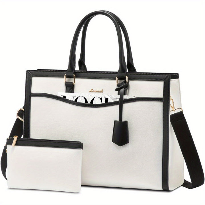 Laptop Tote Bag For Women, Office Work Bag Briefcase Fit For Laptop, Large Capacity Teacher Bag Handbag - Total Trends Fusion