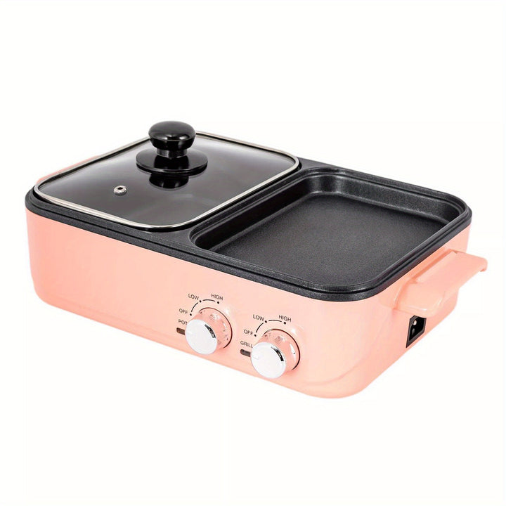 2in1 Electric Hot Pot 1500W Non-Stick Korean BBQ Plate Pan Shabu Grill Barbecue - Total Trends Fusion