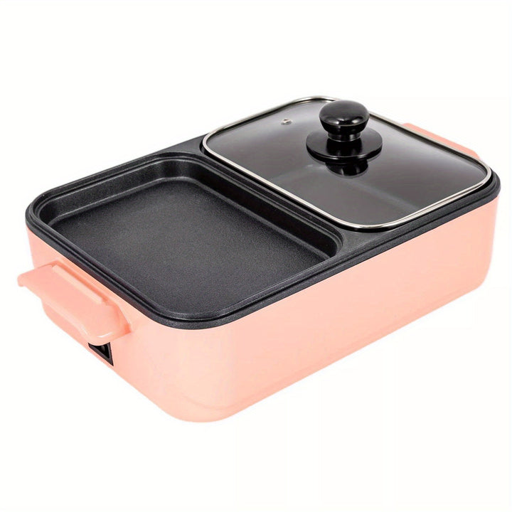 2in1 Electric Hot Pot 1500W Non-Stick Korean BBQ Plate Pan Shabu Grill Barbecue - Total Trends Fusion