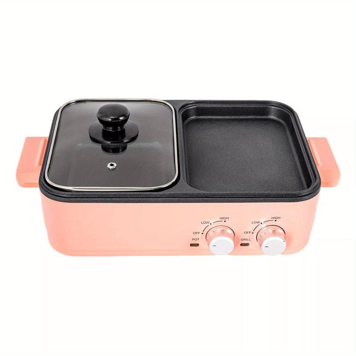 2in1 Electric Hot Pot 1500W Non-Stick Korean BBQ Plate Pan Shabu Grill Barbecue - Total Trends Fusion