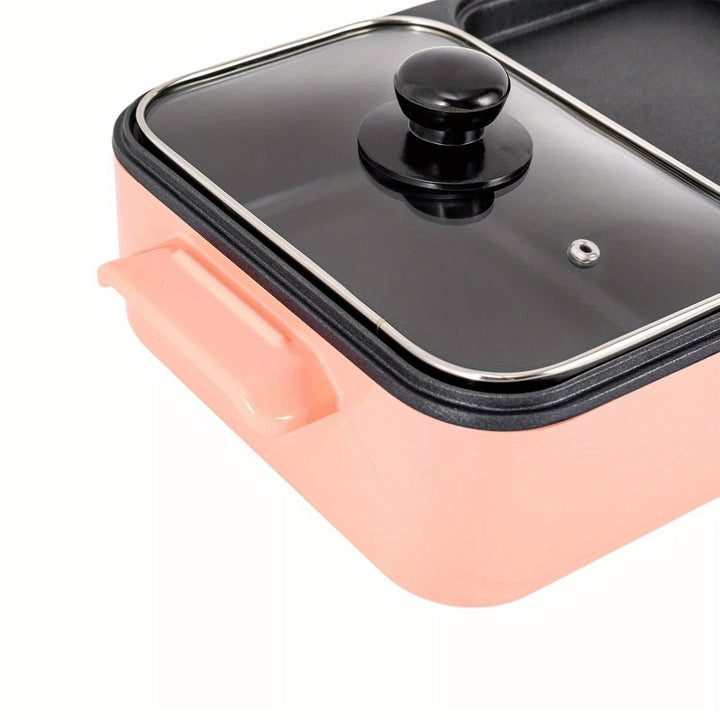 2in1 Electric Hot Pot 1500W Non-Stick Korean BBQ Plate Pan Shabu Grill Barbecue - Total Trends Fusion