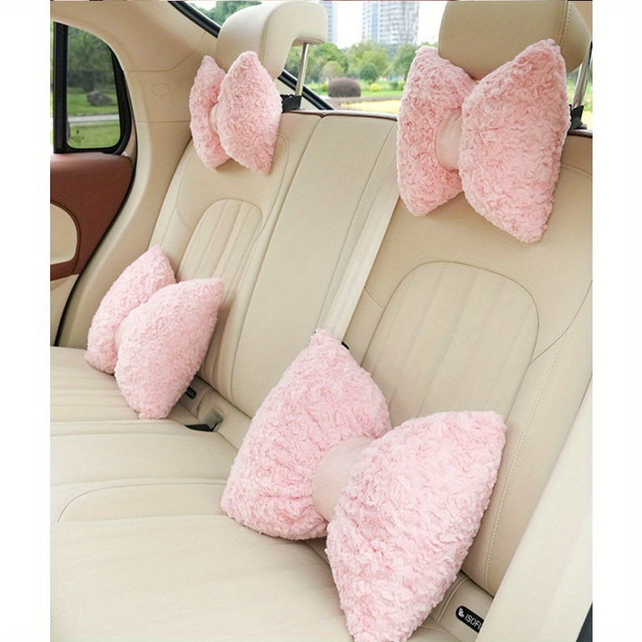 1PC Car Cute Bow Design Headrest, Breathable and Comfortable Headrest, Suitable for Christmas or Holiday Gift Giving