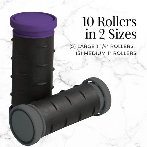 Travel Size Professional 1.25" Compact Ceramic Hot Hair Rollers, 10 Piece Set, Anti-Static Technology, Ionic, Black - Total Trends Fusion