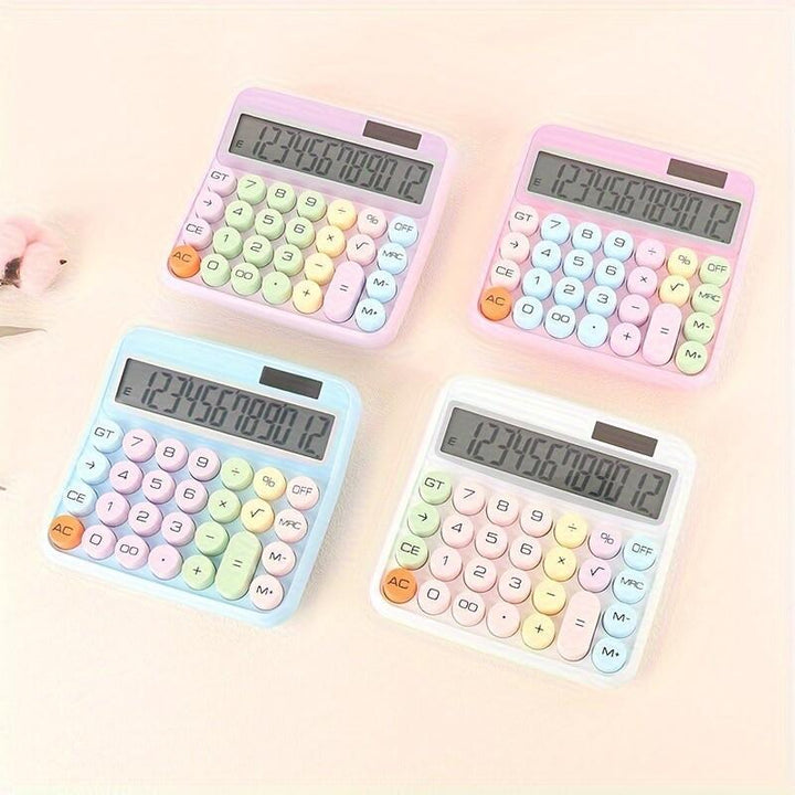 High-Precision 12-bit Desktop Calculator - Large Display, Big Buttons for Easy Use - Perfect for Students & Office Work It works without batteries - Total Trends Fusion
