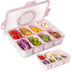 Divided Snack Serving Tray with Lid and Handle Travel Snackle Charcuterie Container Portable Storage Organizer for Candy, Fruits, Nuts, Snacks, Party, Picnic (1pack, Pink) - Total Trends Fusion