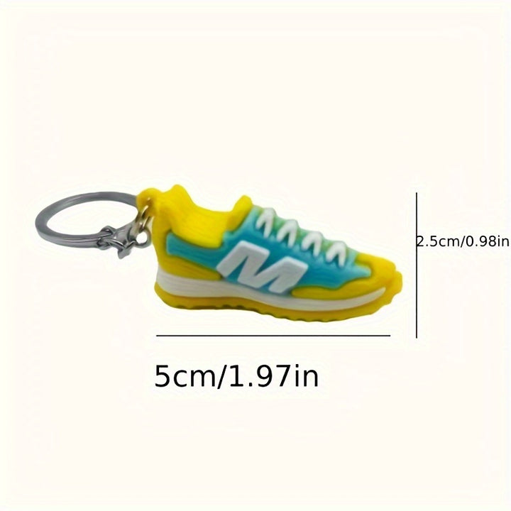 6 Mini Sneaker Keychain Pendants Fashion Creative Keychain Accessories For car keys, backpacks, wallets - in a variety of colors - Total Trends Fusion
