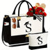 Graduation Gifts for Her - Initial Canvas Tote Bag & Makeup Bag Personalized Class of 2024 Graduation Gifts - Total Trends Fusion