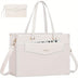 Laptop Bag for Women, Canvas Laptop Tote Bag Work Bag for Women, Professional Computer Bag with Clutch Purse Pendant, Office Business Briefcase for Travel Teacher College - Total Trends Fusion