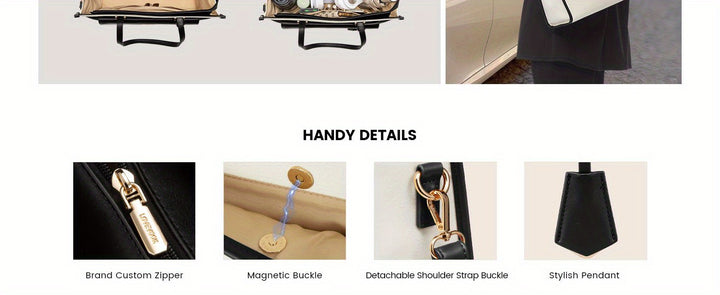 Laptop Bag for Women, Canvas Laptop Tote Bag Work Bag for Women, Professional Computer Bag with Clutch Purse Pendant, Office Business Briefcase for Travel Teacher College